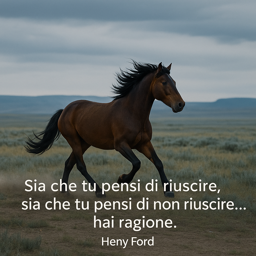 Sia che tu pensi di riuscire sia che tu pensi di non riuscire hai ragione